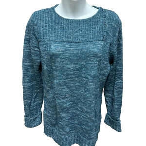 Exofficio Womens Sweater Size Medium Long Sleeve Pullover Blue Casual Top
